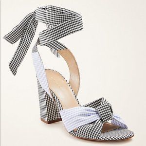 Ann Taylor Gingham Knot Strappy Sandals
